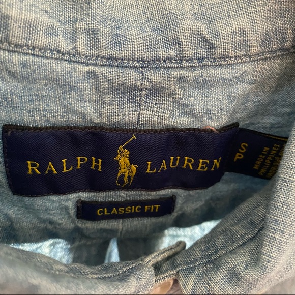 Polo Ralph Lauren Classic Fit Chambray Shirt Size Small - Picture 10 of 13